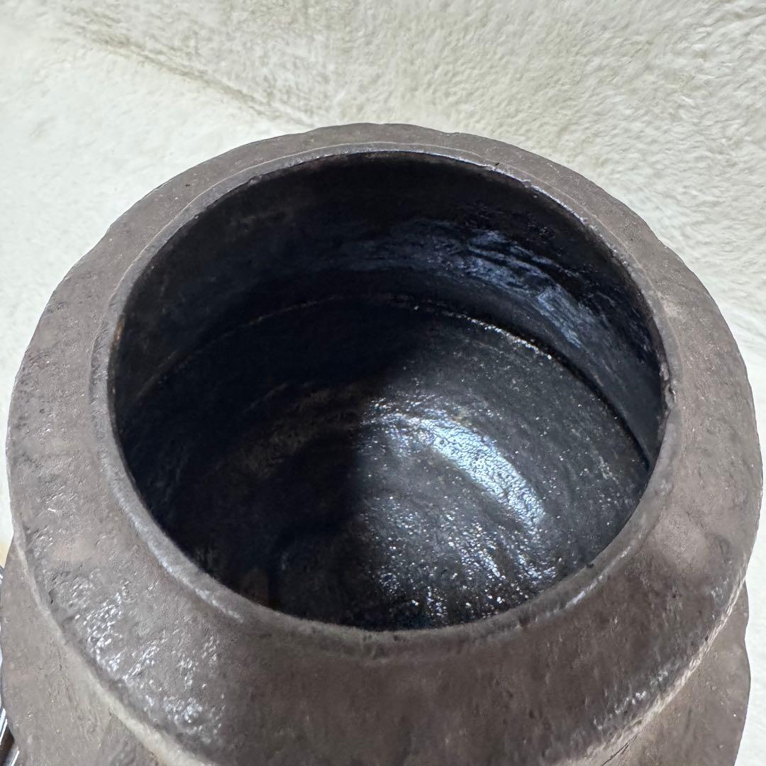 茶道具 茶道 龍敏堂造 茶釜 風炉釜 小釜富士 ビンテージ コレクション 鉄 銅