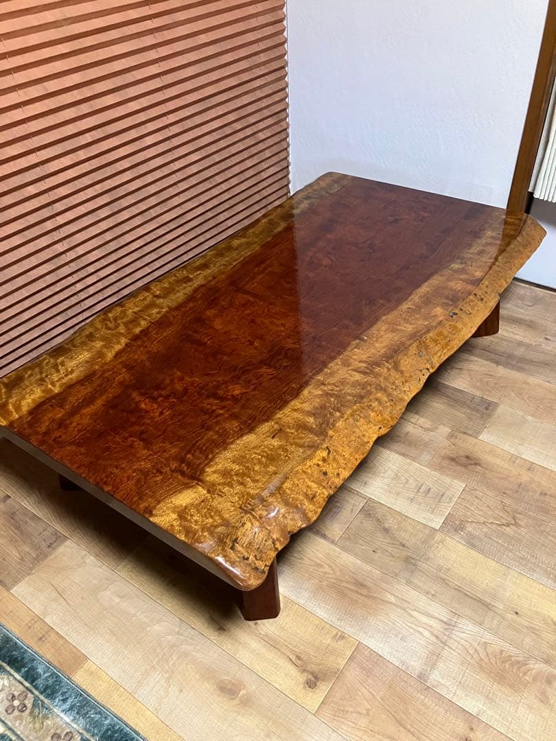 ブビンガ　1枚板　座卓　希少！