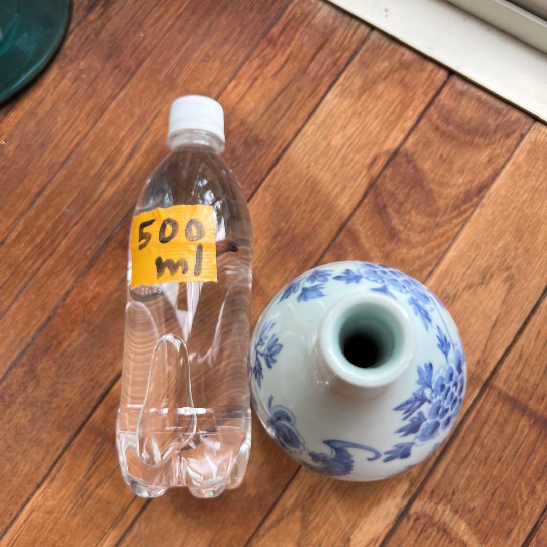 李朝 鶴首花入 分院 染付け 韓国 朝鮮 古美術 骨董 蝙蝠牡丹文 コウモリ