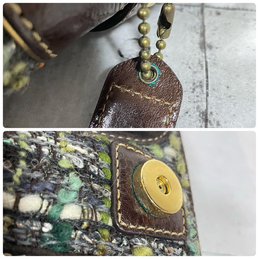 希少　COACH コーチ　ツイード×レザー ショルダーバッグ ワンショルダー