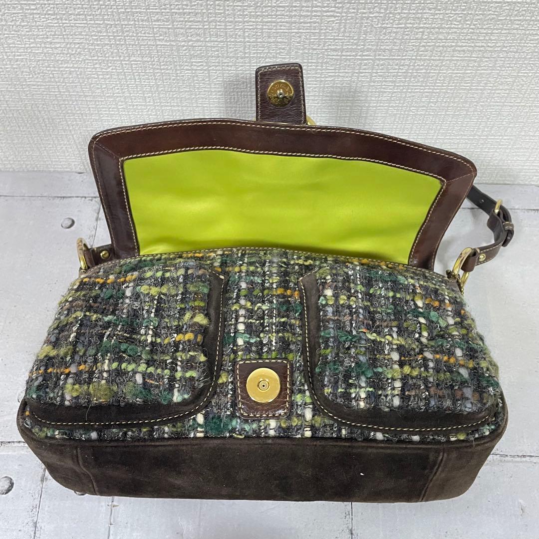 希少　COACH コーチ　ツイード×レザー ショルダーバッグ ワンショルダー