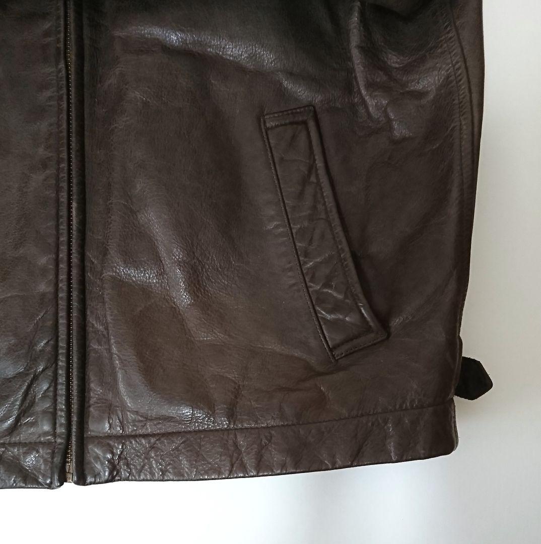バナナリパブリック✨シングルライダースジャケット M ブラウン カウレザー 牛革