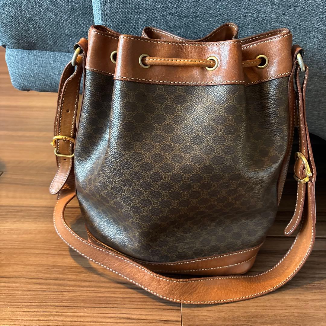 CELINE バケットバッグ ブラウンレザー