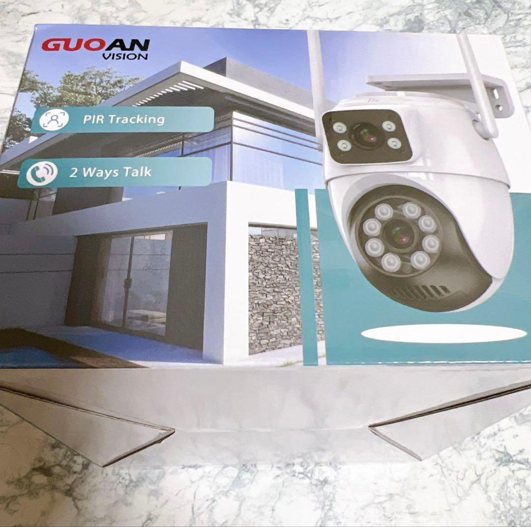 防犯カメラ 屋外 二つ監視画面 遠隔監視 取り付け簡単 SDカード付属なし