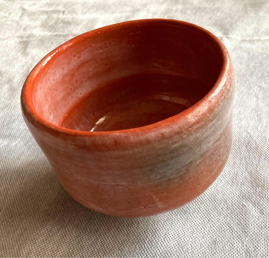 楽焼　抹茶碗　赤楽　吉村楽入　茶道具