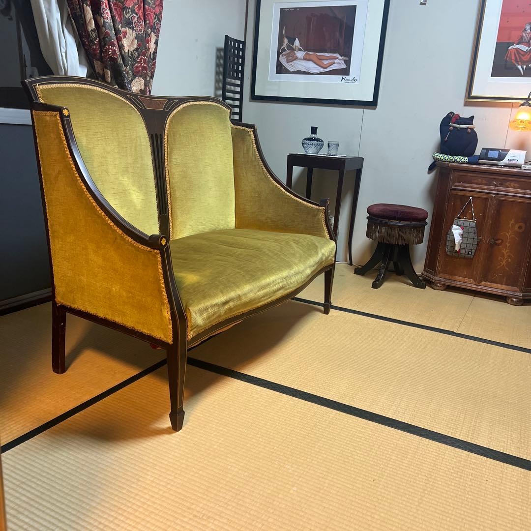 アールデコ　2人掛けソファー　1920年代製　当時物￼送料込み