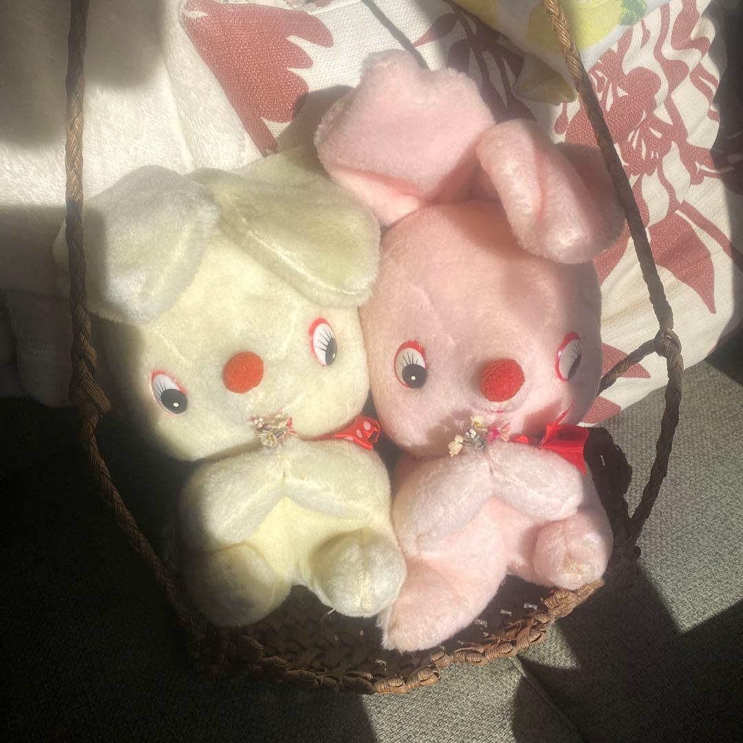 昭和レトロ　ビンテージ　サンエートイ　SAN-EI TOYS うさぎ　ぬいぐるみ