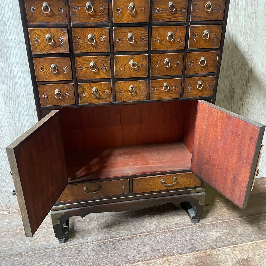 古美術 李朝家具 薬箱 薬箪笥 ヤクチャン 小引き出し アンティーク 中国家具