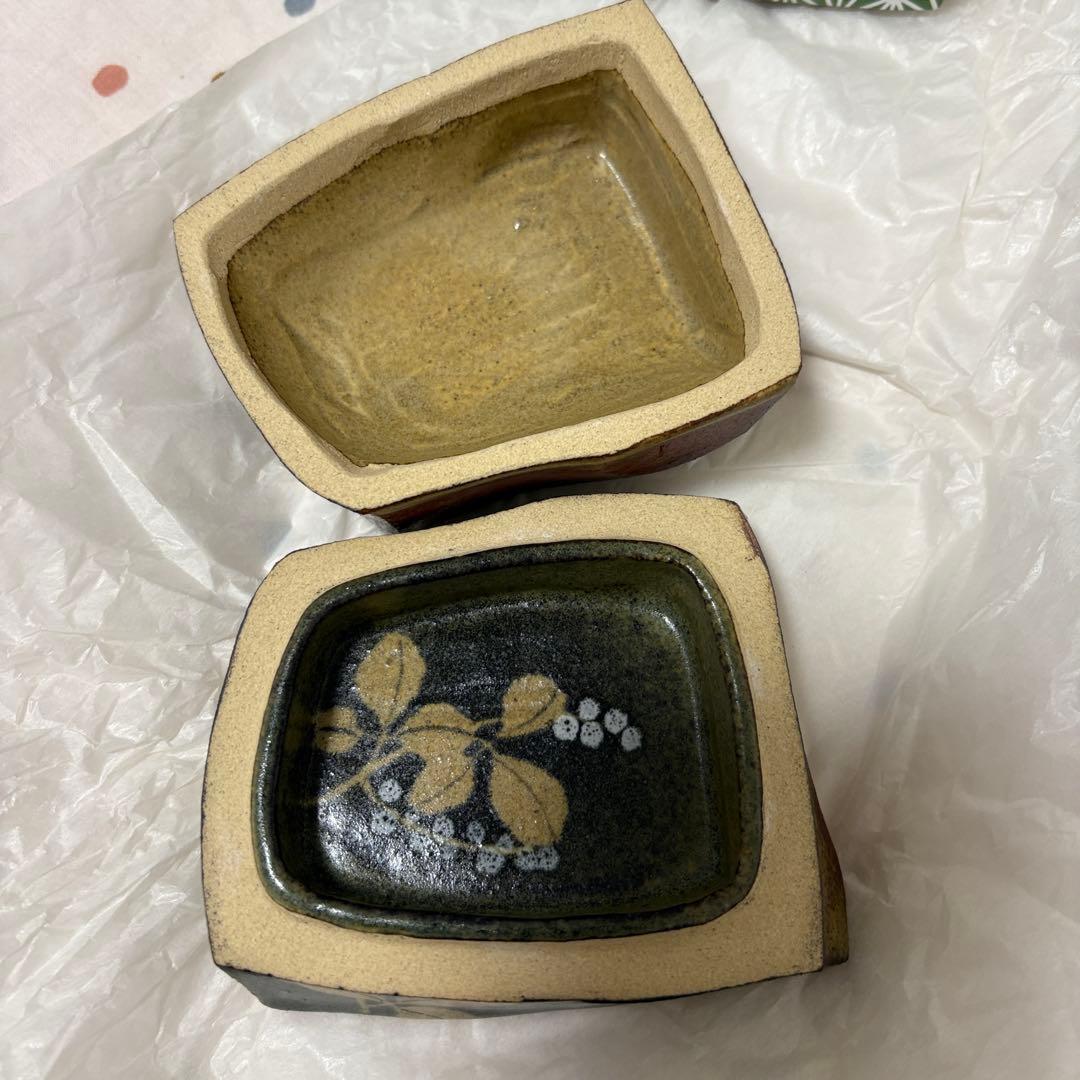 陶器の小物入れ　島田猛　未使用新品　伝統工芸　和風　アジアン