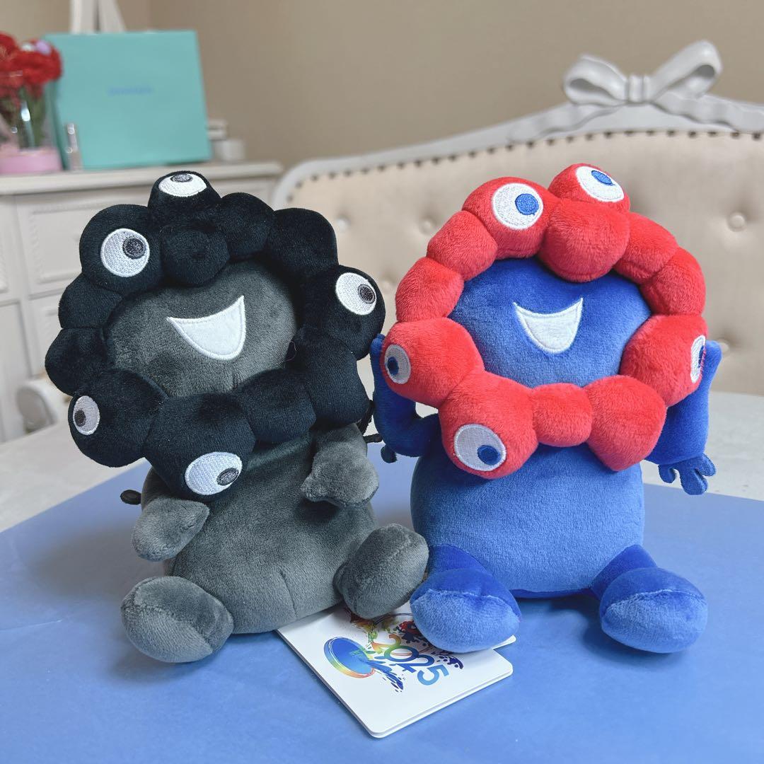 お顔厳選♡黒「お手玉風ぬいぐるみ S 」・青赤「もちもちぬいぐるみSS」最高ペア