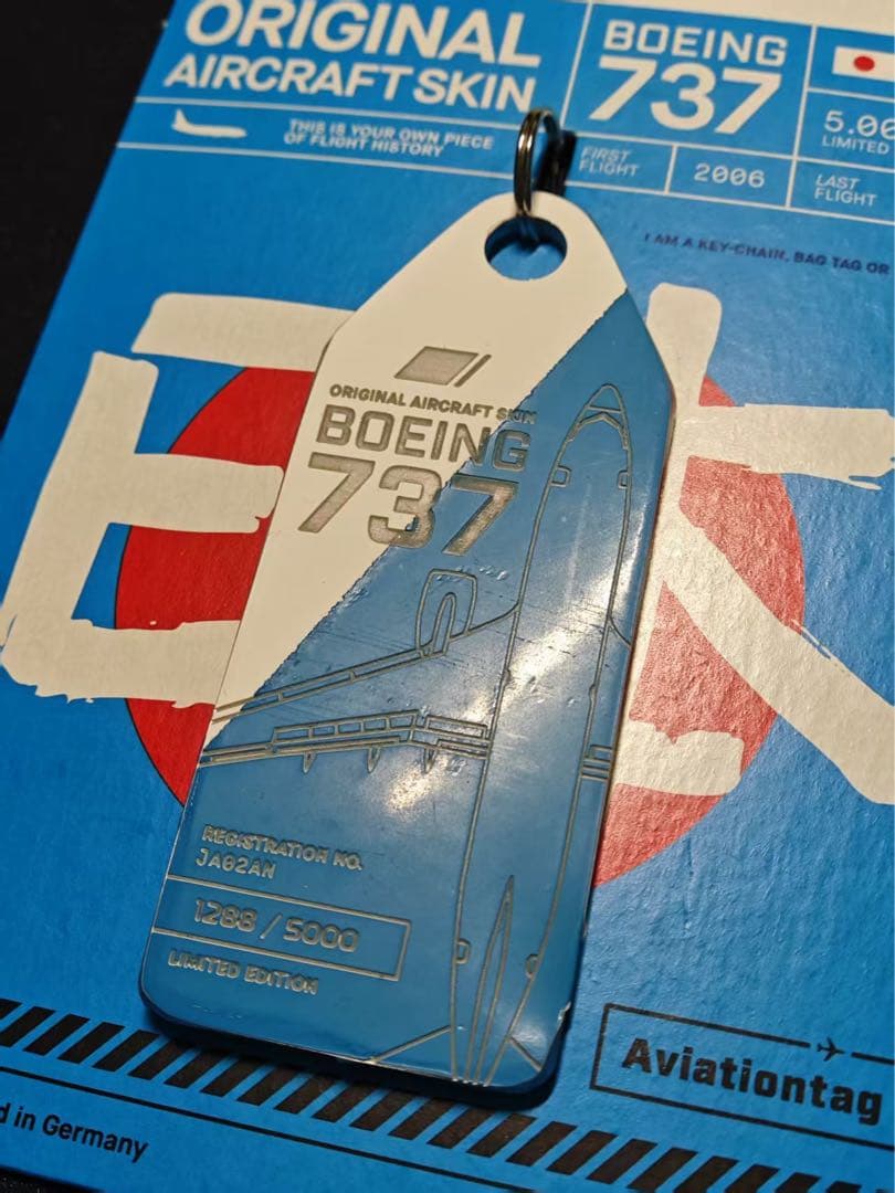 ANA Aviationtag B737-700 レアな薄青と白コンビ