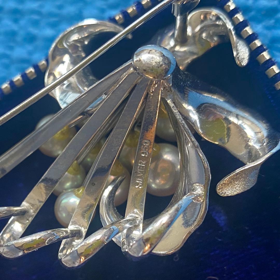 パール　シルバー950 ブローチ