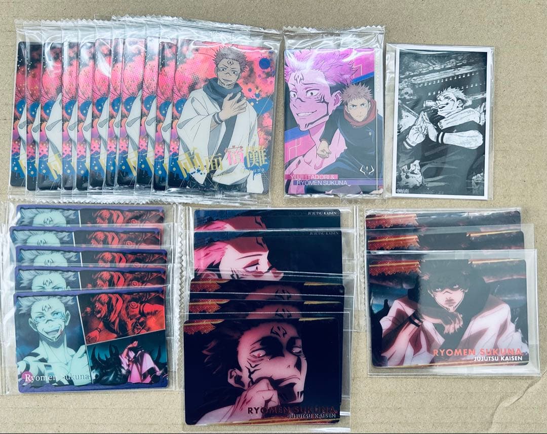 呪術廻戦 虎杖悠仁 両面宿儺 缶バ アクリルフィギュア ストラップ アートカード