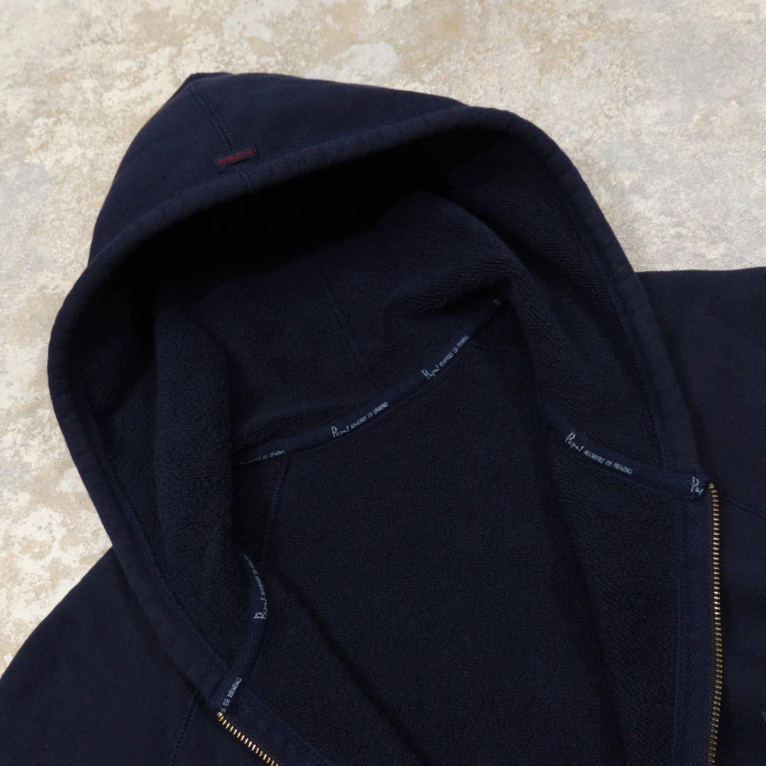 papas 日本製 スウェットジップパーカー L ネイビー ロゴ ワッペン