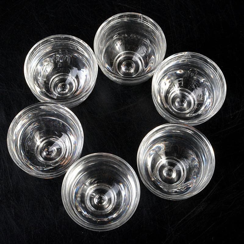 クリスタルガラス　冷酒グラス　酒杯　煎茶器　6客　桐箱付　V　6238