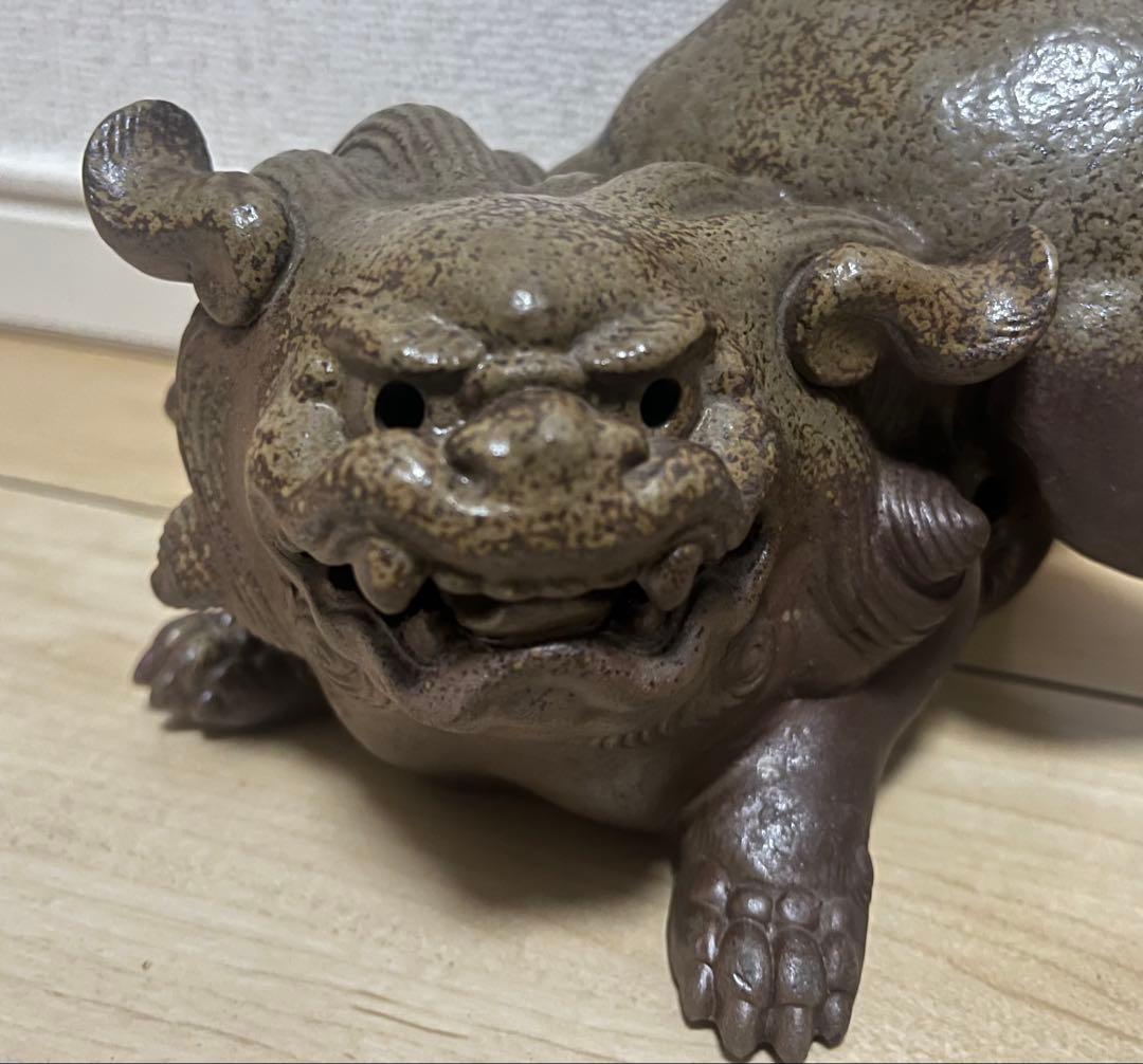 備前焼 獅子 陶弘 古備前 金重利陶苑 置物 唐獅子 狛犬