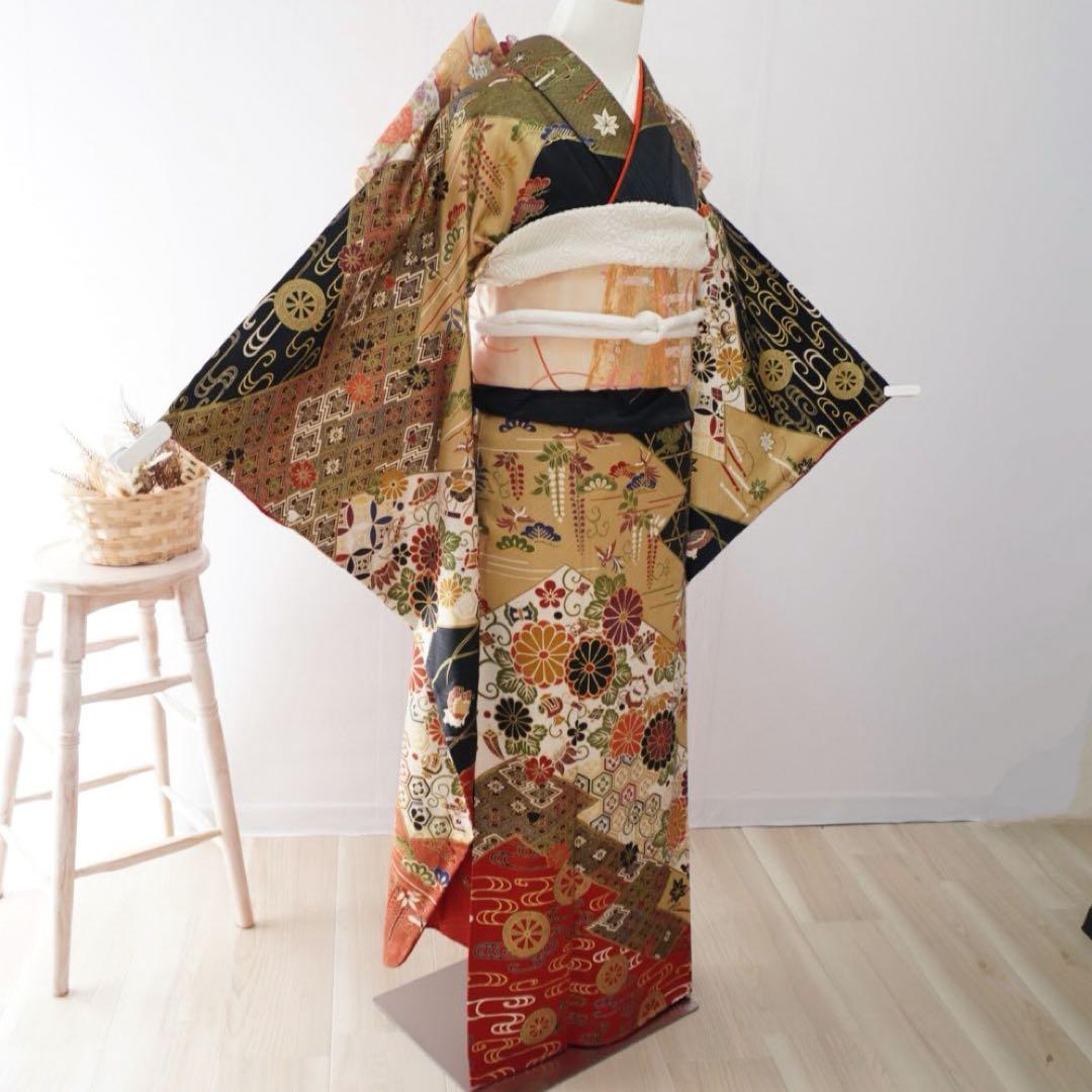 振袖　フルセット　5点セット382 F すべて正絹