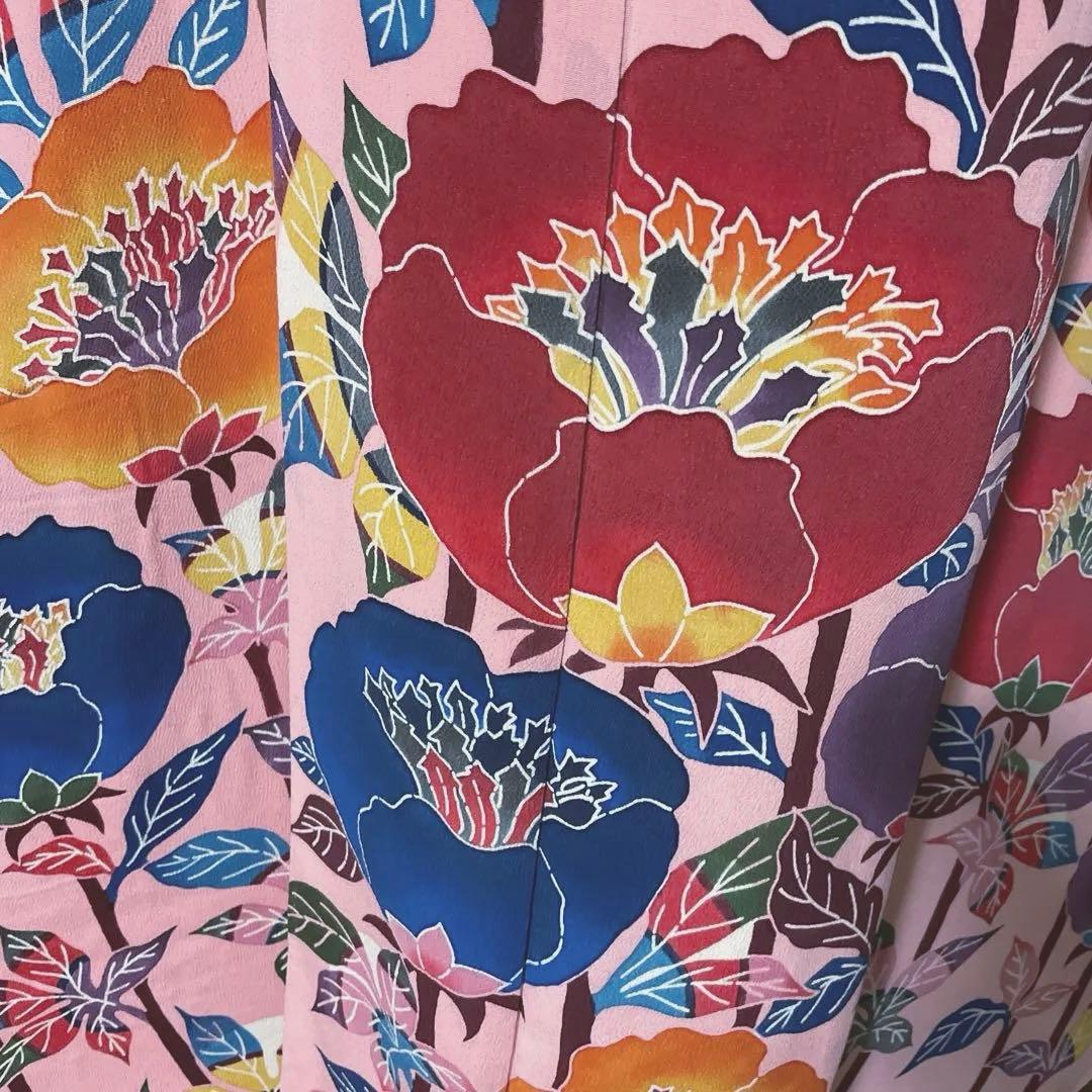 振袖フルセット　手描き友禅　幻想的な花柄は個性が光る　手染めの振袖 成人式　振袖