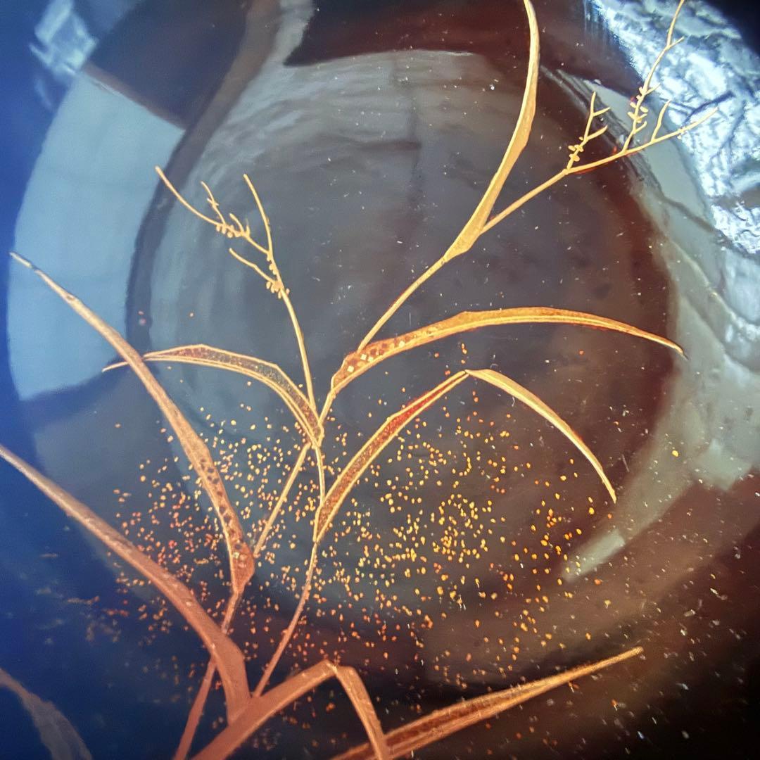 2245様感謝‼️JAPAN蒔絵かわせみ天然木伏蒔絵 芦にかわせみ真塗厚物椀 5客