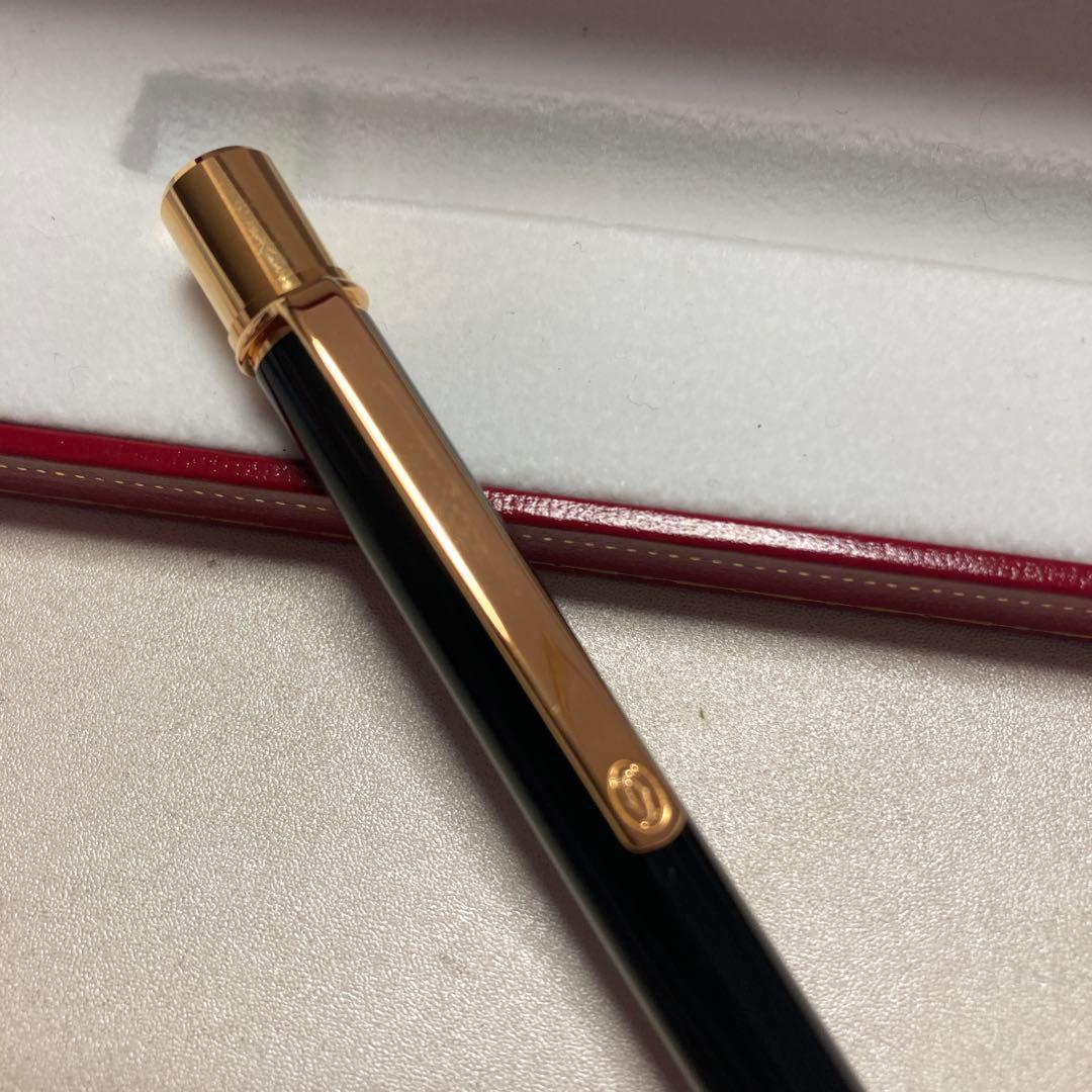カルティエ★ Cartierボールペン　マストドゥ ツイスト式　黒色　金色