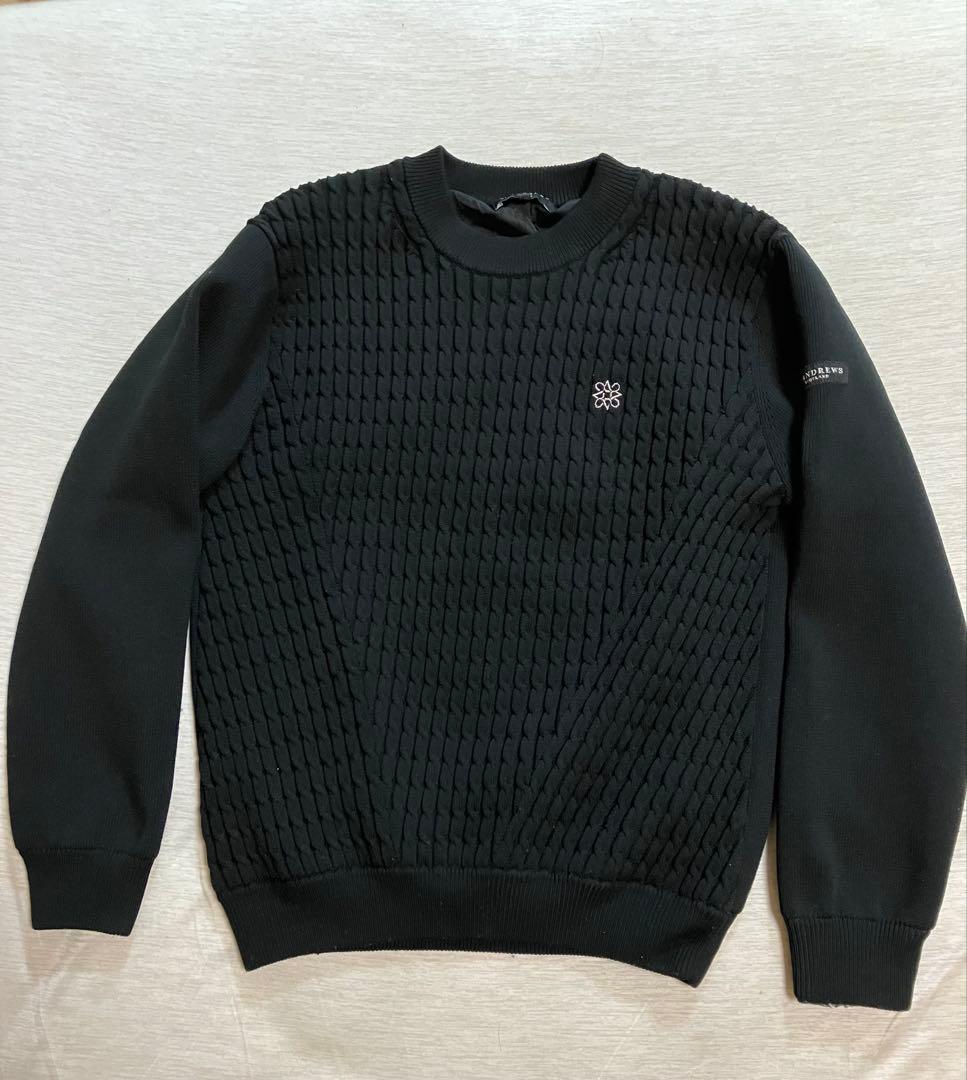 セントアンドリュース　防寒裏地付き セーター ブラック ゴルフ レディース　M