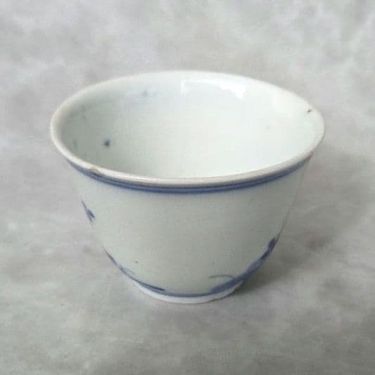 古伊万里　藍九谷　染付　向付　酒器　江戸時代　骨董　金直し　金継ぎ　アンティーク