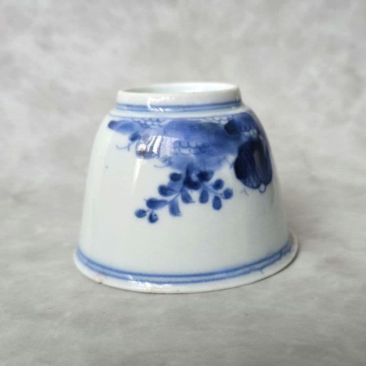 古伊万里　藍九谷　染付　向付　酒器　江戸時代　骨董　金直し　金継ぎ　アンティーク