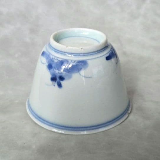 古伊万里　藍九谷　染付　向付　酒器　江戸時代　骨董　金直し　金継ぎ　アンティーク