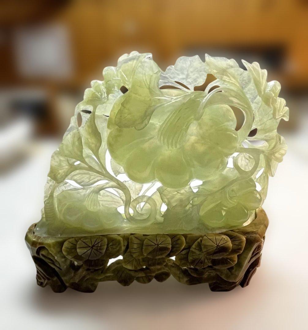 中国美術 中国古玩 天然玉石 砡製 オブジェ 唐物