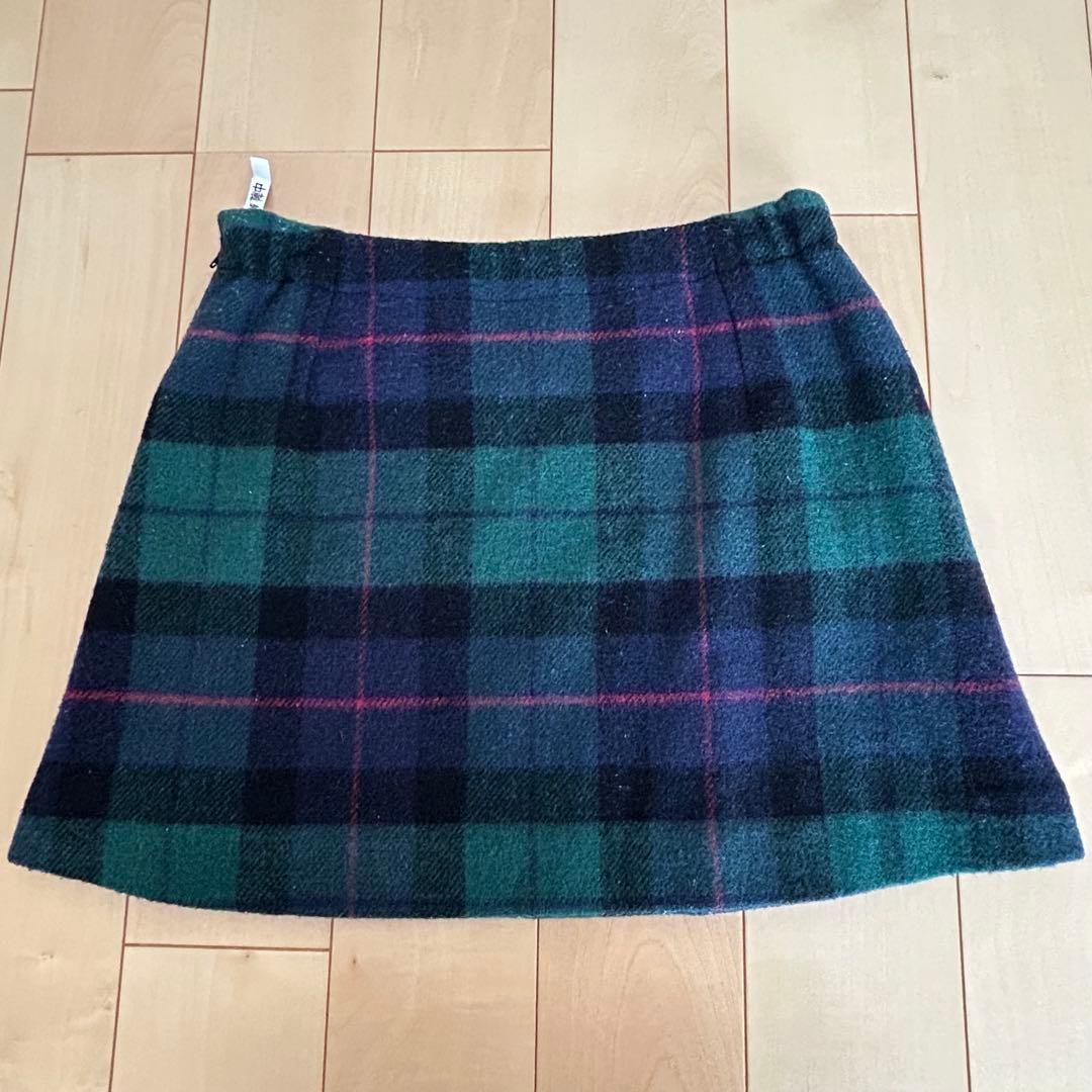 えり　美品　チェック柄スカート　タートル140 タイツ　セット