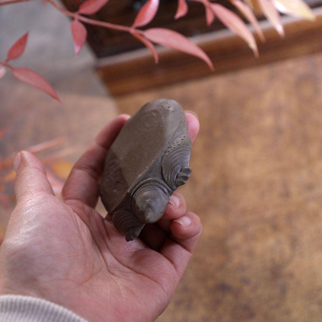 小甲魚 茶寵 茶玩 置物 卓上 茶道 彫刻 美術品 美術品