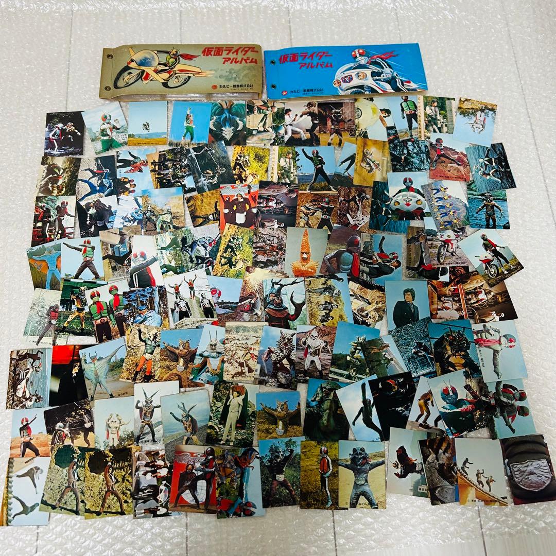 カルビー 旧仮面ライダーカード 大量 まとめ売り 昭和 当時物 アルバム2冊