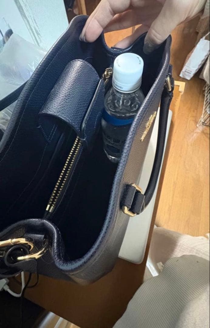 【美品】COACH ネイビー キャンバスコーティング 2wayバック