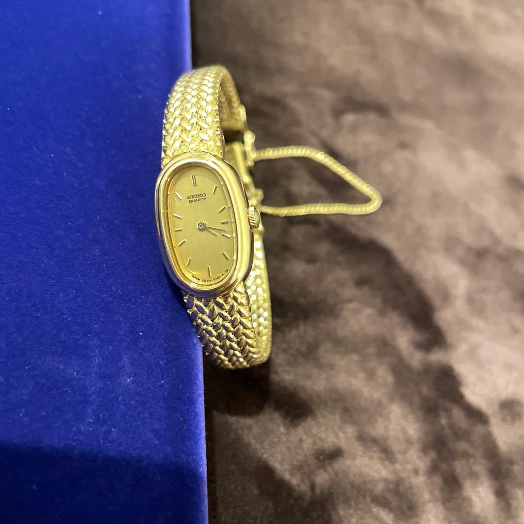 【希少品】SEIKOゴールド オーバル型 メタルバンド ビンテージ時計