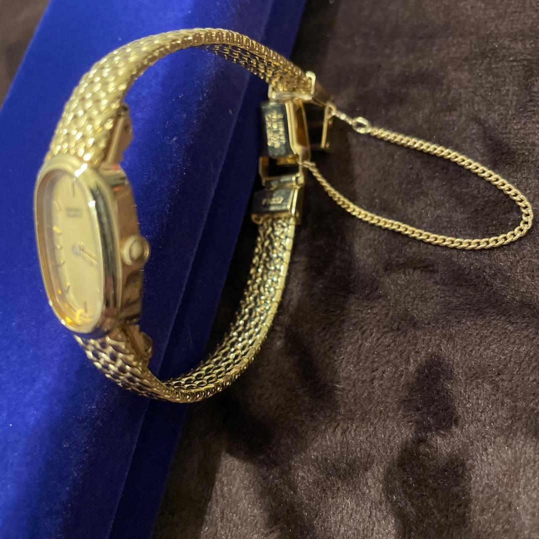 【希少品】SEIKOゴールド オーバル型 メタルバンド ビンテージ時計