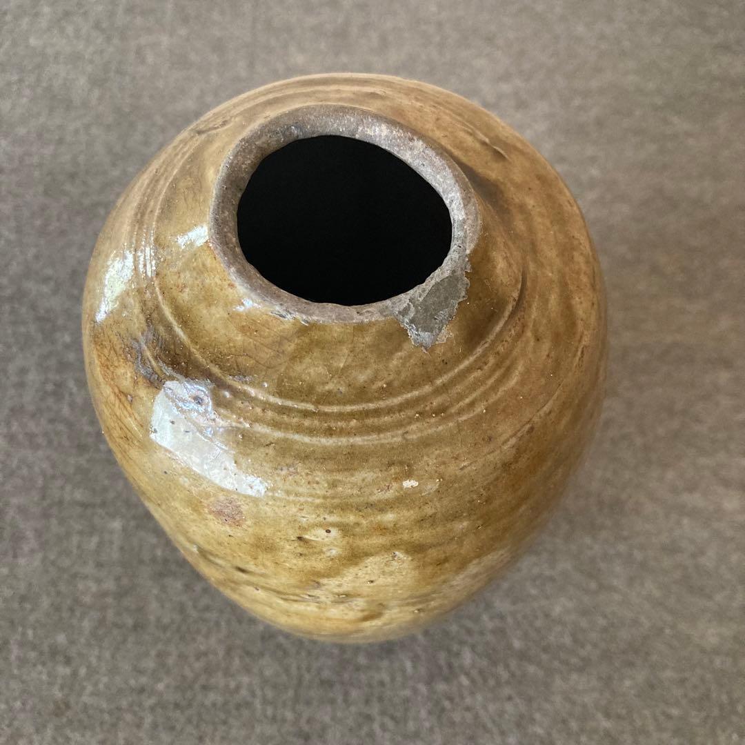 美濃　古陶　骨董　古美術　瓶　蓋付　灰釉　古窯　埋蔵文化財　発掘　出土　陶器