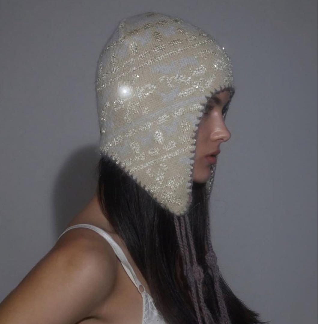 sculptorシークインノルディックイヤーフラップビーニー