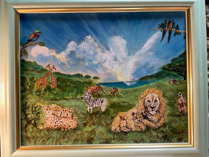 野生の王国　フィギュア付きアクリル画