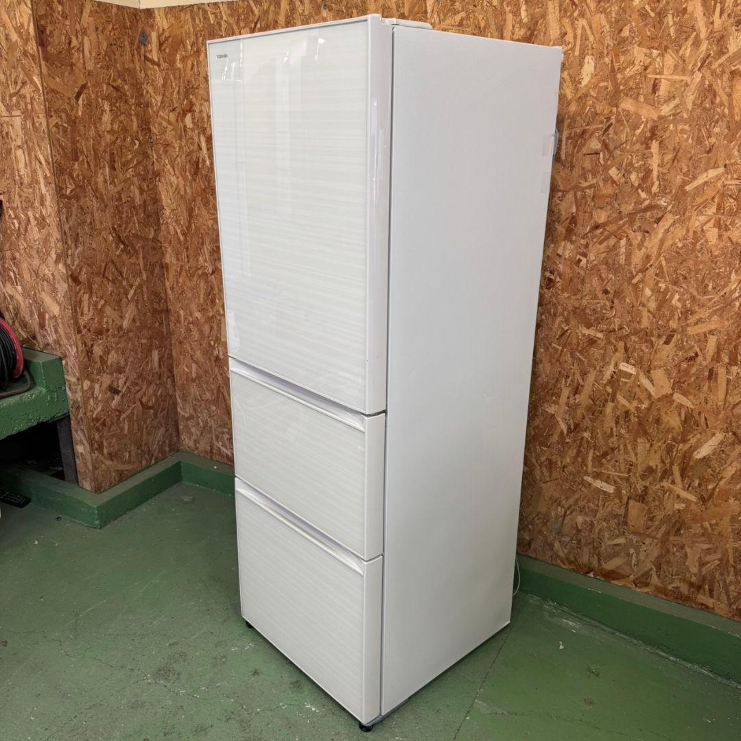 326 大型冷蔵庫　右開き　400L弱　自動製氷機　極美品　鏡面モデル　大人気