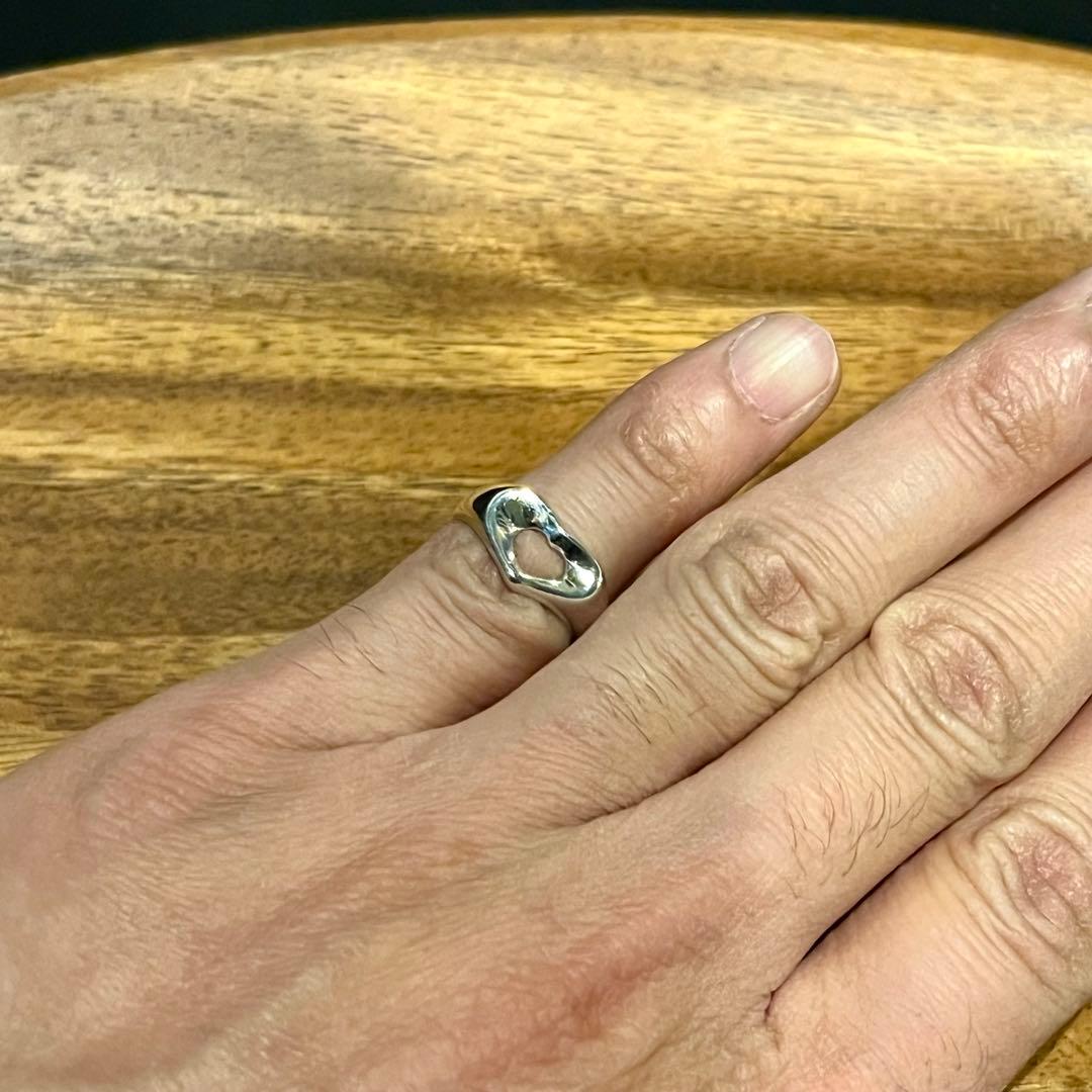 9号　オールドティファニー　オープンハートリング　　Tiffany ビンテージ