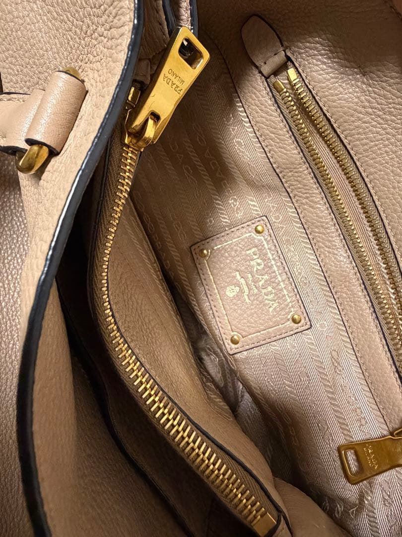 PRADA プラダ ハンドバッグ 2WAYベージュ 正規品 型崩れあり 美品