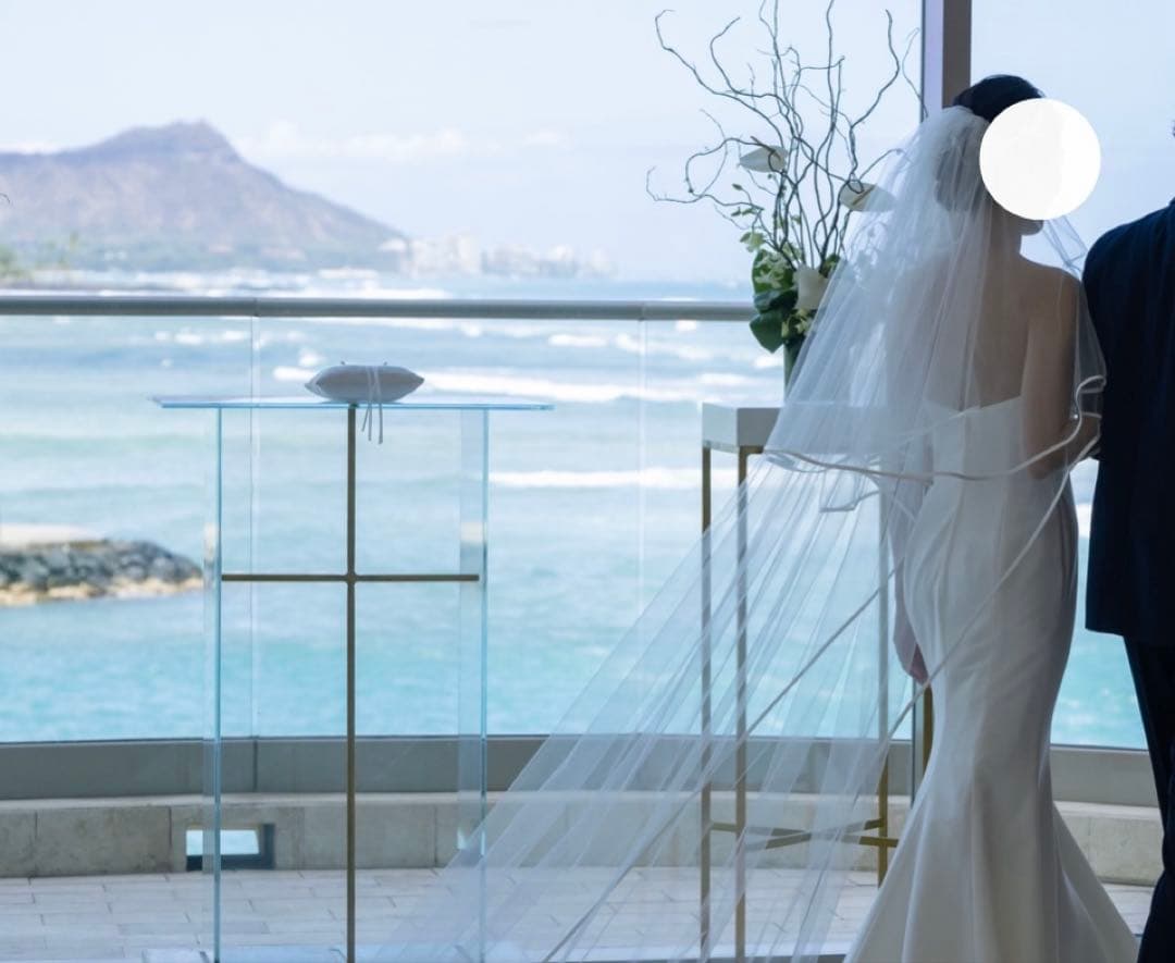 ウェディングベール　サテンパイピング