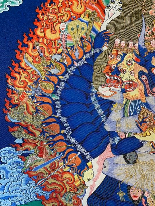 特別お値下げ　チベットの絹刺繍のタンカ　ヤブユム　歓喜仏