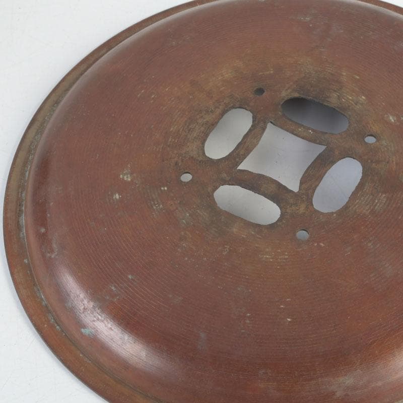 中国　古銅宣徳銅　饕餮文　建水　茶こぼし　V　9652