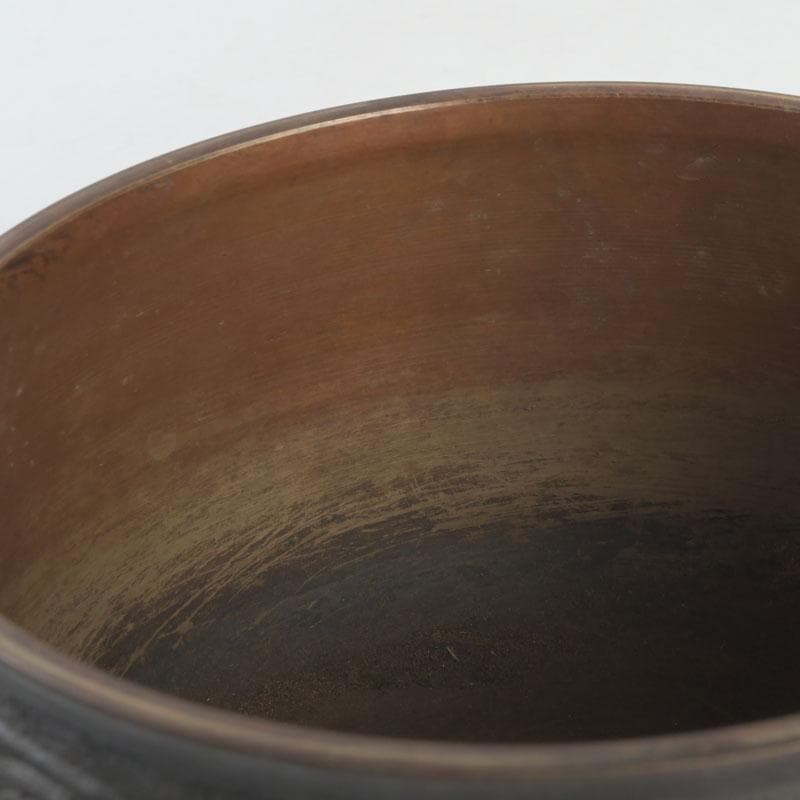 中国　古銅宣徳銅　饕餮文　建水　茶こぼし　V　9652