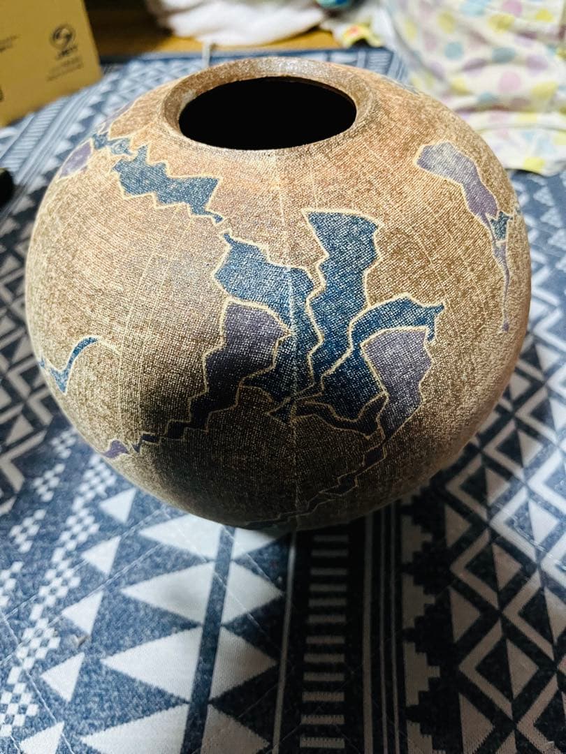 笠間焼　日本工芸会正会員　小林征児 陶器製花瓶 木箱付き