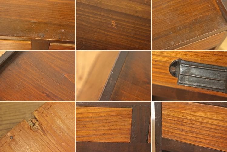 レトロ 文机 ローテーブル 座卓 無垢材 引き出し 抽斗 2杯 花台 展示台