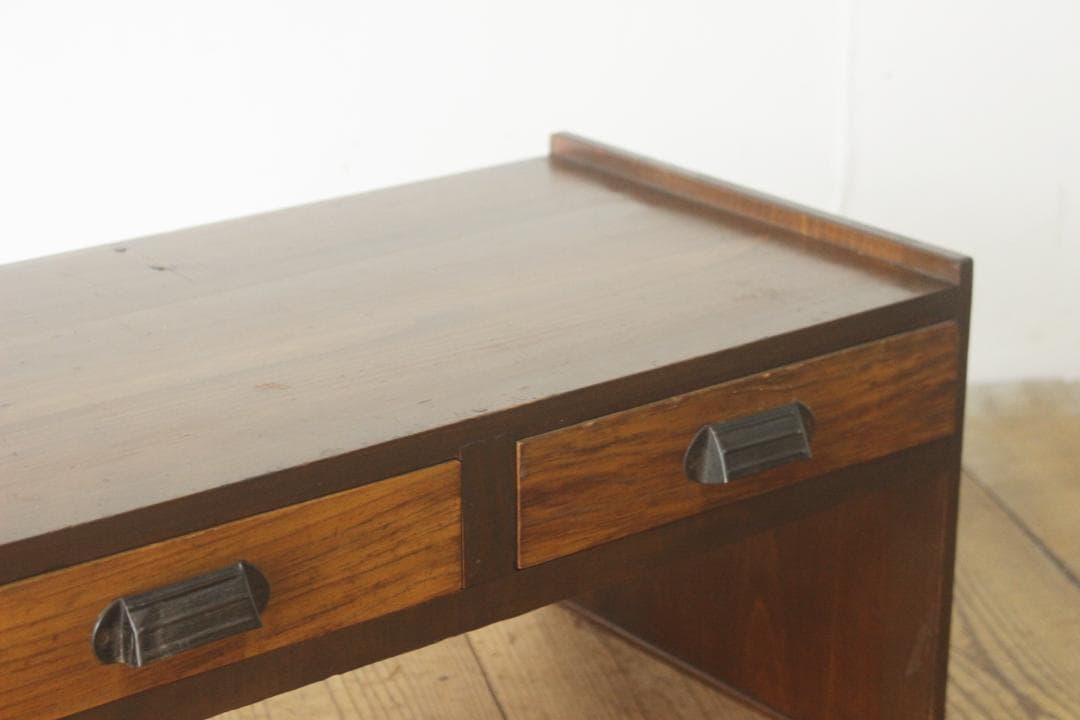 レトロ 文机 ローテーブル 座卓 無垢材 引き出し 抽斗 2杯 花台 展示台