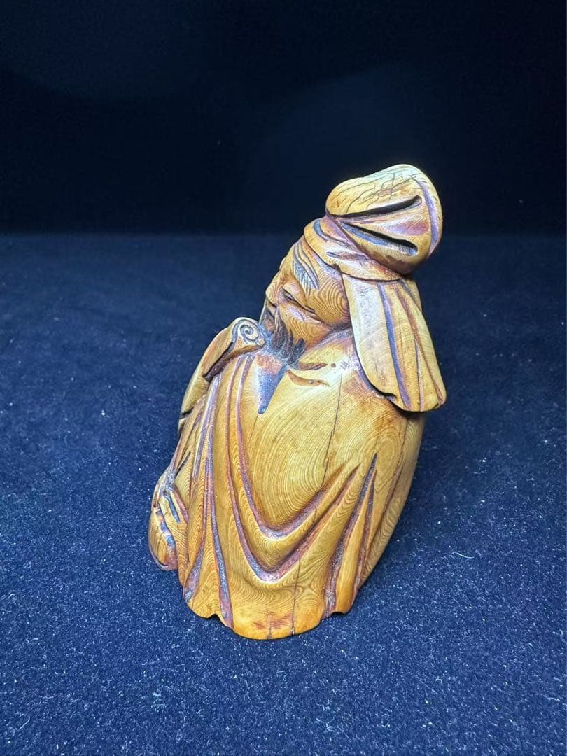 極上　置物　象牙調　寿老人　アンティーク　天然素材　彫刻 古美術品　細密細工