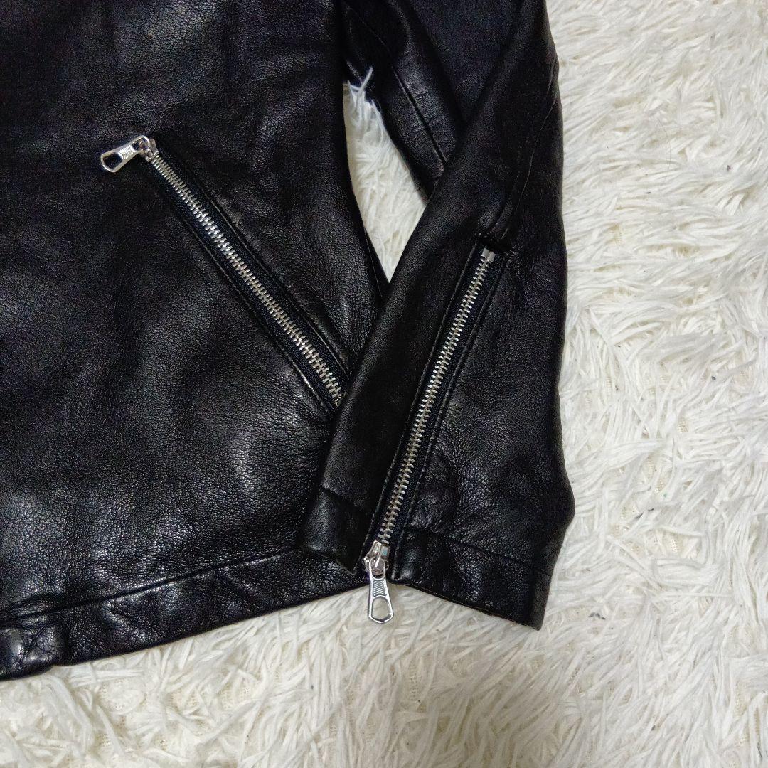 NANO UNIVERSE 　シングルライダース　ジャケット　ラムレザー　L　黒